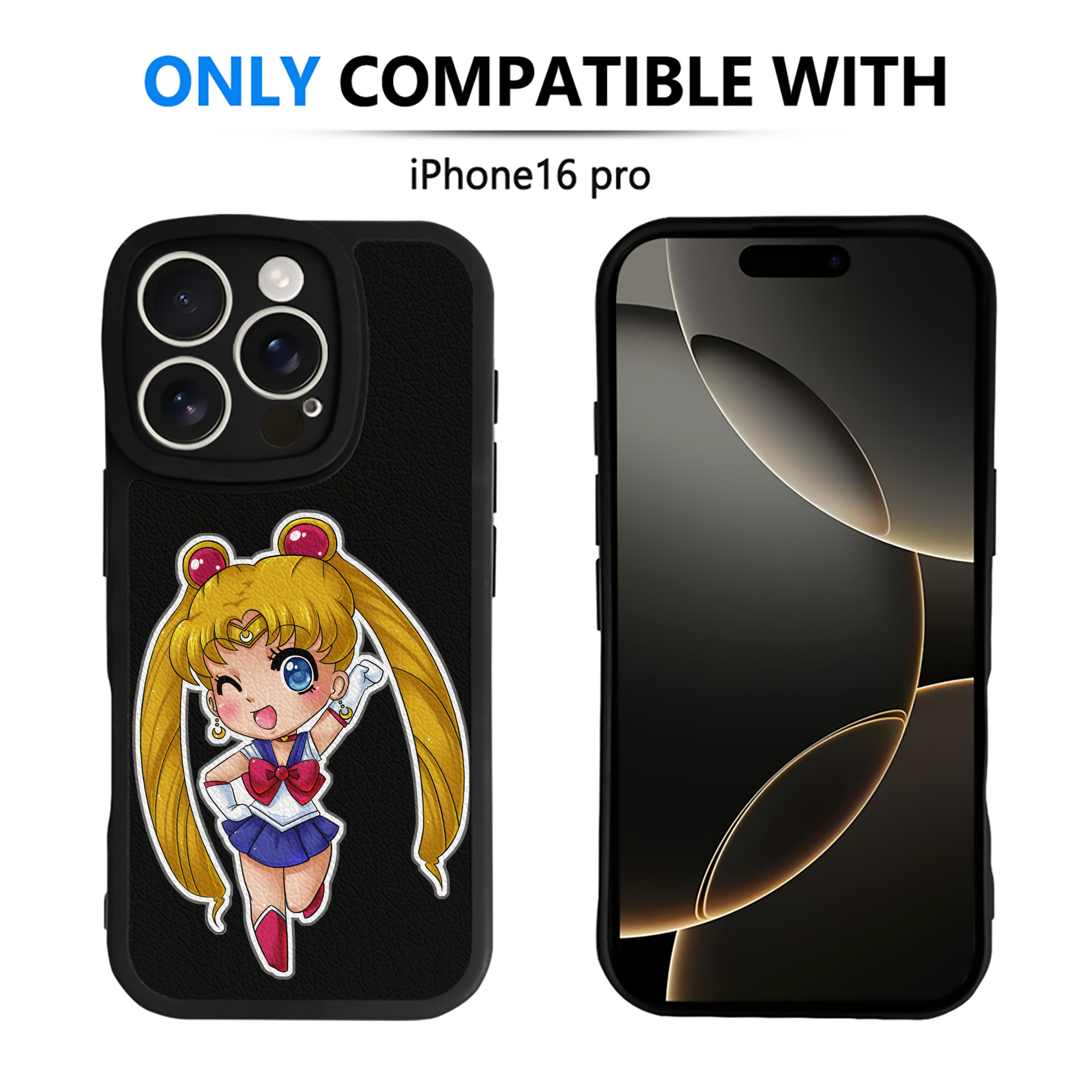 （画像用） 美少女戦士セーラームーン 月野 うさぎ つきの うさぎ Sailor Moon Tsukino Usagi 【iPhone 16シリーズ対応】シリコンスマホケース（レザー調） 材質：シリコン